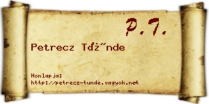Petrecz Tünde névjegykártya