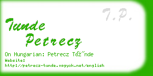 tunde petrecz business card